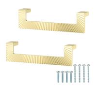 sourcing map 2 tiradores de gabinete, manijas de gabinete de cocina de 5.7 pulgadas, manijas de tocador de baño de 5 pulgadas para armario, color dorado