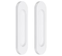 sourcing map 2 tiradores ovalados autoadhesivos para puerta corrediza, aleación de aluminio de 3.9 pulgadas, tiradores de dedo para puerta corrediza de granero, ventanas, armarios, color blanco