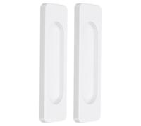 sourcing map 2 tiradores rectangulares autoadhesivos para puerta corrediza, aleación de aluminio de 3.9 pulgadas, tiradores de dedo para puerta corrediza de granero, ventanas, armarios, color blanco