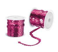 sourcing map 2 tiras planas de lentejuelas láser de 5 yardas x 0.24 pulgadas, 6 mm, lentejuelas de tela, lentejuelas para manualidades, manualidades, costura, flecos de lentejuelas, color rojo oscuro