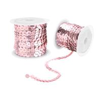 sourcing map 2 tiras planas de lentejuelas láser de 5 yardas x 0.24 pulgadas, 6 mm, lentejuelas de tela, lentejuelas para manualidades, manualidades, costura, flecos, color morado