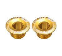 sourcing map 2 tornillos de cubierta de manivela M18 de aleación de aluminio para bicicleta, tornillo de fijación de manivela para bicicleta de montaña, color dorado