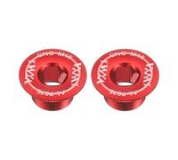 sourcing map 2 tornillos de cubierta de manivela M18 de aleación de aluminio para bicicleta, tornillo de fijación de manivela para bicicleta de montaña, color rojo