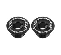 sourcing map 2 tornillos de cubierta de manivela M18 de aleación de aluminio para bicicleta, tornillo de fijación de manivela para bicicleta de montaña, color negro