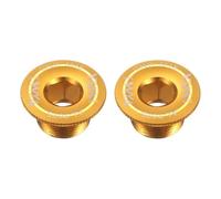 sourcing map 2 tornillos de cubierta de manivela M18 de aleación de aluminio para bicicleta, tornillo de fijación de manivela para bicicleta de montaña, color amarillo