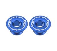 sourcing map 2 tornillos de cubierta de manivela M18 de aleación de aluminio para bicicleta, tornillo de fijación de manivela para bicicleta de montaña, color azul