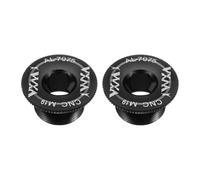 sourcing map 2 tornillos de cubierta de manivela M19 de aleación de aluminio para bicicleta, tornillo de fijación de manivela para bicicleta de montaña, color negro