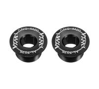 sourcing map 2 tornillos de cubierta de manivela M20 de aleación de aluminio para bicicleta, tornillo de fijación de manivela para bicicleta de montaña, color negro