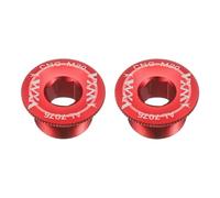 sourcing map 2 tornillos de cubierta de manivela M20 de aleación de aluminio para bicicleta, tornillo de fijación de manivela para bicicleta de montaña, color rojo
