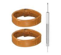 sourcing map 2 trabillas de cuero para correa de reloj de 22 mm, soporte de correa de reloj, retenedor de correa de reloj, anillos de cierre de correa de reloj, color marrón claro, 22mm, Cuero, No es