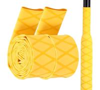 sourcing map 2 tubos termorretráctiles para caña de pescar de 3.3 pies y 1.1 pulgadas de diámetro, antideslizante, impermeable, mango retráctil para deportes, mango de fitness, tubo amarillo x tubo