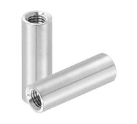 sourcing map 2 tuercas de acoplamiento redondas M12 x 1,75 mm, 0,79 x 1,97 pulgadas (ODxH) 304 de acero inoxidable 304, tuercas de hardware de varilla para varilla roscada, sujetadores de construcción