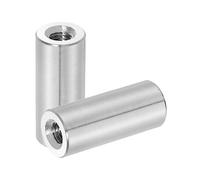 sourcing map 2 tuercas de acoplamiento redondas M6 x 1.0 mm, 0.47 x 1.18 pulgadas (ODxH) 304 de acero inoxidable 304, tuercas de hardware de varilla para varilla roscada, sujetadores de construcción