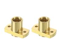 sourcing map 2 tuercas de latón Tr8x2, tornillo trapezoidal de 10 mm de diámetro, paso de 2 mm, plomo de 2 mm (1 arranque) para A 3 CR-10 CR-10s Z Axis CNC 3D piezas de impresora 3D