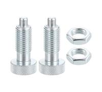 sourcing map 2 unidades de émbolo de resorte M16x2 tamaño de rosca diámetro de pasador de 8 mm retráctiles de liberación rápida, acero al carbono, émbolo de índice sin bloqueo para equipos