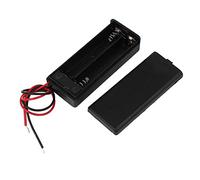 sourcing map 2 x AAA Batería Soporte Encierre Estuche Caja Interruptor Cable Conductores 3V Salida Negro