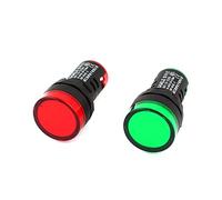 sourcing map 2 x carcasa de plástico verde rojo indicador LED lámpara de señal AC/DC 24 V 20 mA