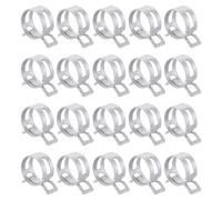 sourcing map 20 abrazaderas de manguera tipo banda de resorte de 23 mm, clip de resorte de manguera de vacío de silicona, abrazadera de tubo de baja presión, color plateado