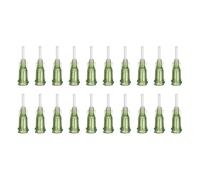 sourcing map 20 agujas dispensadoras de plástico de 14 G con bloqueo Luer, tubo de aguja PTFE de 1.5 pulgadas, punta roma de plástico resistente al calor para pistola de pegamento líquido, verde oliva