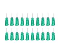 sourcing map 20 agujas dispensadoras de plástico de 18 g con bloqueo Luer, tubo de aguja PTFE de 1.5 pulgadas, punta roma de plástico resistente al calor para pistola de pegamento líquido, color verde