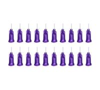 sourcing map 20 agujas dispensadoras de plástico de 21 g con bloqueo Luer, tubo de aguja PTFE de 1 pulgada, punta roma de plástico resistente al calor para pistola de pegamento líquido, color morado