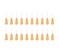 sourcing map 20 agujas dispensadoras de plástico de 23 g con bloqueo Luer, tubo de aguja PTFE de 1 pulgada, punta roma de plástico resistente al calor para pistola de pegamento líquido, naranja