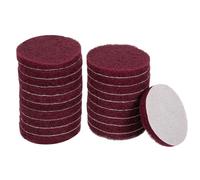 sourcing map 20 almohadillas de estropajo de grano 400 de 3 pulgadas, cepillo eléctrico de aro y bucle, disco de acondicionamiento de superficie para limpieza del hogar, cocina, color rojo