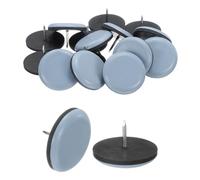 sourcing map 20 almohadillas móviles para muebles con clavo, protectores de suelo redondos de 1-3/8 pulgadas para azulejos de vinilo y suelos de madera dura, gris y azul