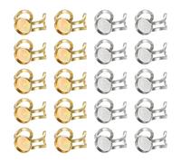 sourcing map 20 anillos ajustables de acero inoxidable de 10 mm con base de cabujón para joyería, manualidades, tono plateado/dorado