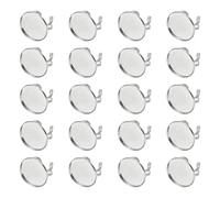 sourcing map 20 anillos ajustables de acero inoxidable de 25 mm con base de cabujón para joyería, manualidades, color plateado