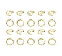 sourcing map 20 anillos de bloqueo de 10 mm, cierre giratorio redondo, anillos de salto de extremo abierto, enlace de conector para manualidades, joyería, hallazgos, collares, pulseras, llaveros, oro