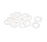 sourcing map 20 arandelas planas de nailon M24 de 24 mm de diámetro interior de 45 mm de diámetro exterior de 3 mm de grosor, arandelas lisas de plástico, cierre de junta espaciadora, color blanco