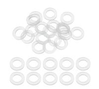 sourcing map 20 arandelas planas de silicona M6 de 6 mm de diámetro interior, 10 mm de diámetro exterior y 1 mm de grosor, arandelas de plástico lisas, cierre de junta espaciadora, anillo de junta