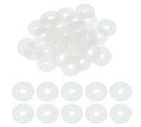 sourcing map 20 arandelas planas de silicona M7 de 7 mm de diámetro interior de 30 mm de diámetro exterior de 2 mm de grosor, arandelas lisas de plástico, cierre de junta espaciadora, anillo de junta