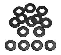 sourcing map 20 arandelas planas M10 ID x 25 mm OD, arandela de metal de acero inoxidable 304, anillos de sellado de zinc negro para tornillos y pernos