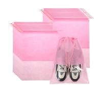sourcing map 20 bolsas de viaje para zapatos no tejidas, organizadoras con cordón, a prueba de polvo, bolsas de almacenamiento de zapatos de viaje portátiles con ventana transparente para hombres y