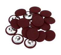sourcing map 20 botones cubiertos de tela, 23 mm, 36 L, vástago de metal, botones de costura redondos, botón cubierto de tela para abrigos, vestidos, suéteres, sombreros, manualidades, color rojo vino