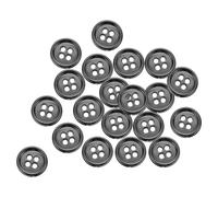 sourcing map 20 botones de costura de metal, 12,5 mm, 4 agujeros, redondos, para trajes, camisas, abrigos, ropa, botones de costura para decoración, manualidades, plomizo