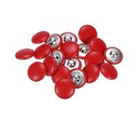 sourcing map 20 botones de costura redondos de metal de 20 mm cubiertos de cuero, color rojo