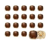 sourcing map 20 botones de piedras preciosas transparentes, 10 mm, cuadrados, decorativos, de metal, para manualidades, abrigos, chaquetas, vestidos de novia, café