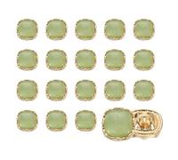 sourcing map 20 botones de piedras preciosas transparentes, 10 mm, cuadrados, decorativos, de metal, para manualidades, abrigos, chaquetas, vestidos de novia, color verde