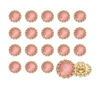 sourcing map 20 botones de piedras preciosas transparentes, 11,5 mm, redondos, decorativos, de metal, para manualidades, abrigos, chaquetas, vestidos de novia, color rosa