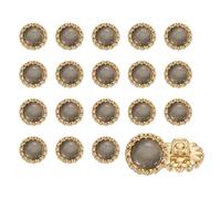 sourcing map 20 botones de piedras preciosas transparentes, 11,5 mm, redondos, decorativos, de metal, para manualidades, abrigos, chaquetas, vestidos de novia, color negro