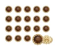 sourcing map 20 botones de piedras preciosas transparentes, 11,5 mm, redondos, decorativos, de metal, para manualidades, abrigos, chaquetas, vestidos de novia, café
