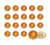 sourcing map 20 botones de piedras preciosas transparentes, 11,5 mm, redondos, decorativos, de metal, para manualidades, abrigos, chaquetas, vestidos de novia, color naranja claro