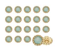 sourcing map 20 botones de piedras preciosas transparentes, 11,5 mm, redondos, decorativos, de metal, para manualidades, abrigos, chaquetas, vestidos de novia, azul claro