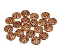 sourcing map 20 botones redondos de repuesto de madera hechos a mano con 2 agujeros de 15 mm para decoración de ropa, accesorios de bricolaje, marrón medio