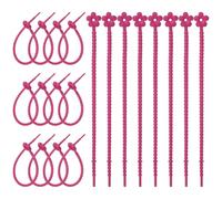 sourcing map 20 bridas de silicona para cables, bridas de silicona, correas giratorias reutilizables, organizador de cables para cocina, hogar, alimentos, aperitivos, pan, dulces, oficina, viajes