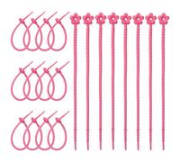 sourcing map 20 bridas de silicona para cables, bridas de silicona, correas giratorias reutilizables, organizador de cables para cocina, hogar, alimentos, aperitivos, pan, dulces, oficina, viajes