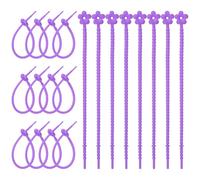 sourcing map 20 bridas de silicona para cables, bridas de silicona, correas giratorias reutilizables, organizador de cables para cocina, hogar, alimentos, aperitivos, pan, dulces, oficina, viajes